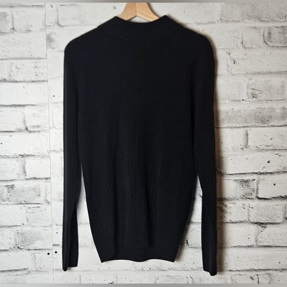 Retreat Black Ribbed Knit Cowl Neck Sweater Soft Stretch Pullover Small